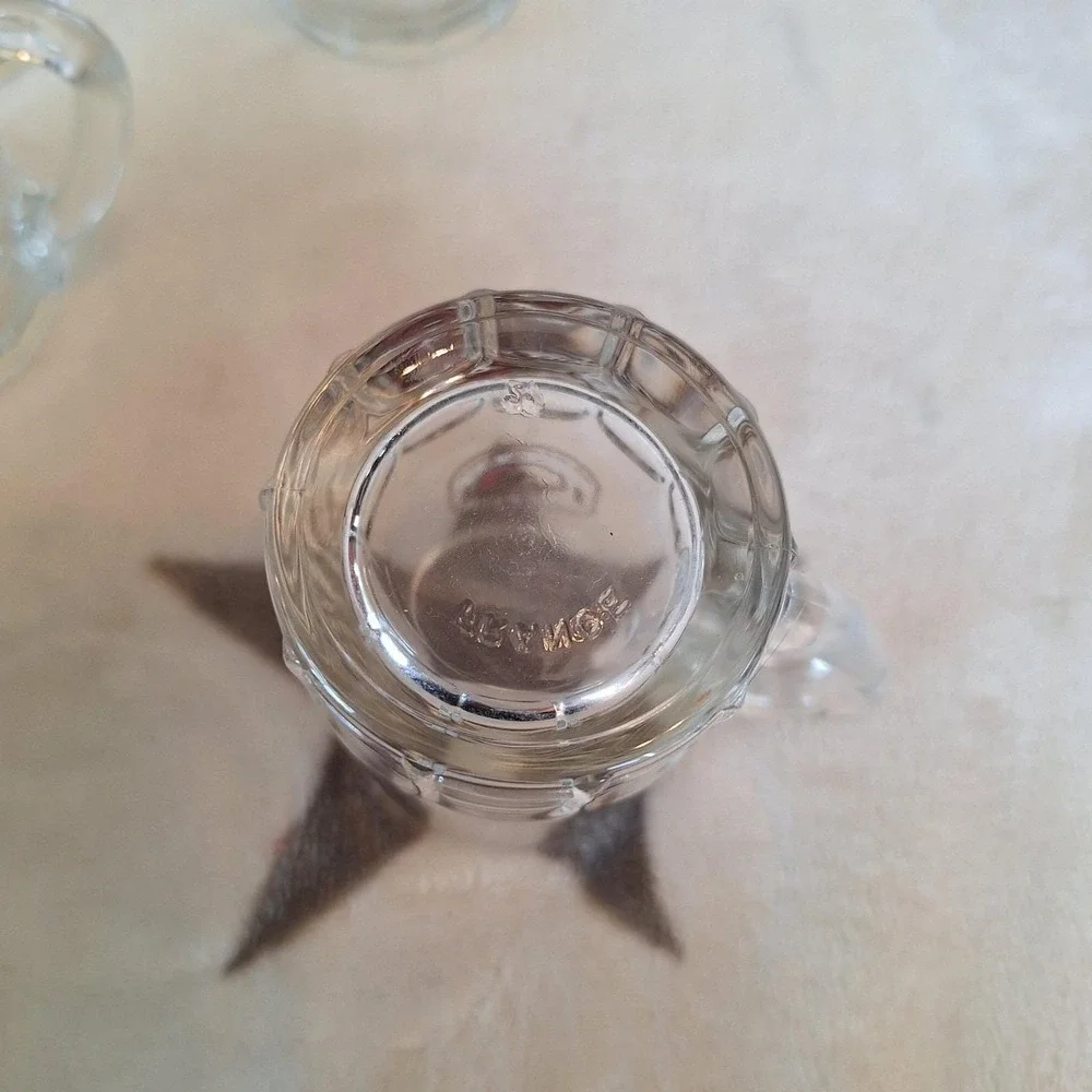 Set of 4 Rolling Rock Bock Miniature Glass Beer Mug Shot Glasses Made In France